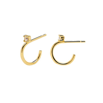 Καρφωτά σκουλαρίκια Pdpaola AR01-083-U L'Essentiel Kita Gold χρυσά με ζιργκόν.